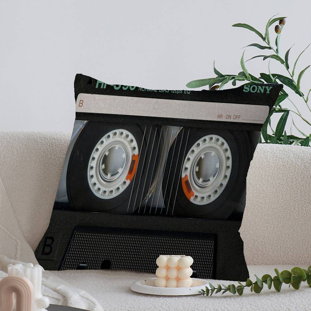 Retro Kassett Musikband Kuddfodral Örngott Klädsel Soffa Slängkudde Heminredning Kuddfodral