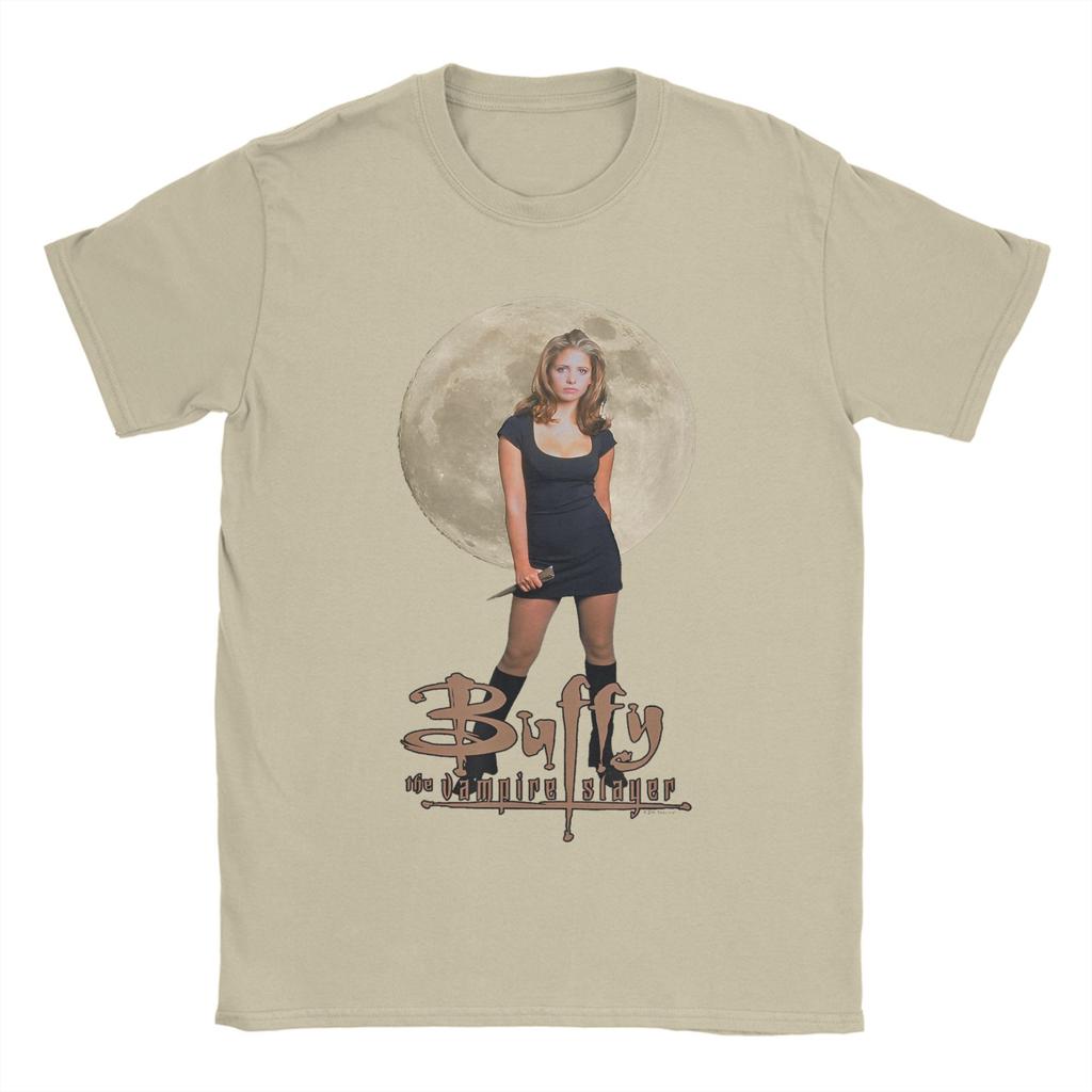 Pánská trička Buffy the Vampires Slayer z čisté bavlny, vtipná trička s kulatým výstřihem, televizní trička, topy s krátkým rukávem, grafické