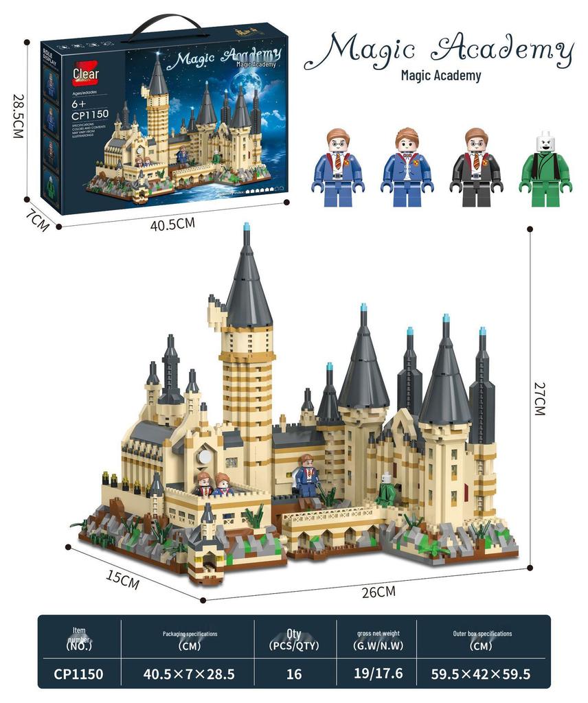 Large Hogwarts Magic Castle Building Blocks – High Difficulty Assembled Toy Architecture Series