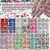 DIY Nail Art Kit With 3mm AB Transparent Flat Back Rhinestones 12 Compartments For Crafts And Fashion