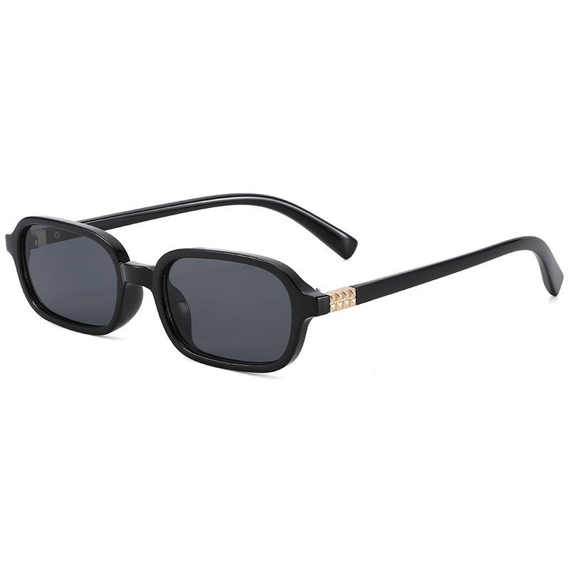 Narrow Frame Sunglasses Men'S Brown Color Simple And Versatile Square Frame Cool Sunglasses Women'S Advanced Sense