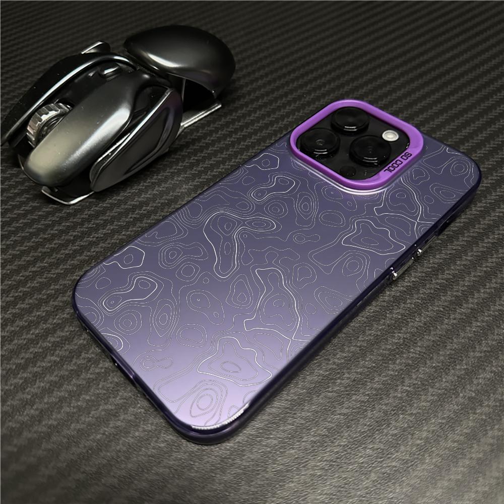 Lines Texture Design Mobile Phone Case anti-fingerprint Phonecase for iPhone 16 15 14 13 12 11 Pro/Max/Plus shockproof rearcover