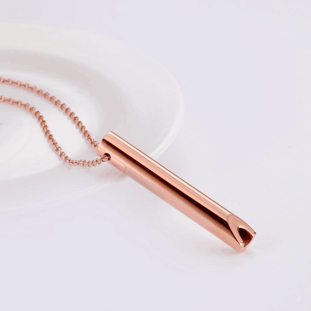 528 Hz Meditation Whistle Mindfulness Pendant Stainless Steel Vacuum Necklace Regulate Breathing Relieve Anxiety