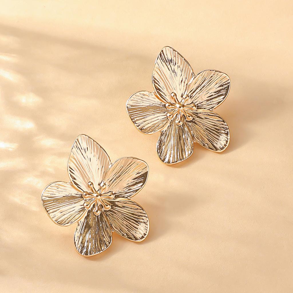 2PC Women's Fashion Trendy Stainless Steel Flower Earrings Outdoor Travel Carnival Party Festival Dressing Gifts