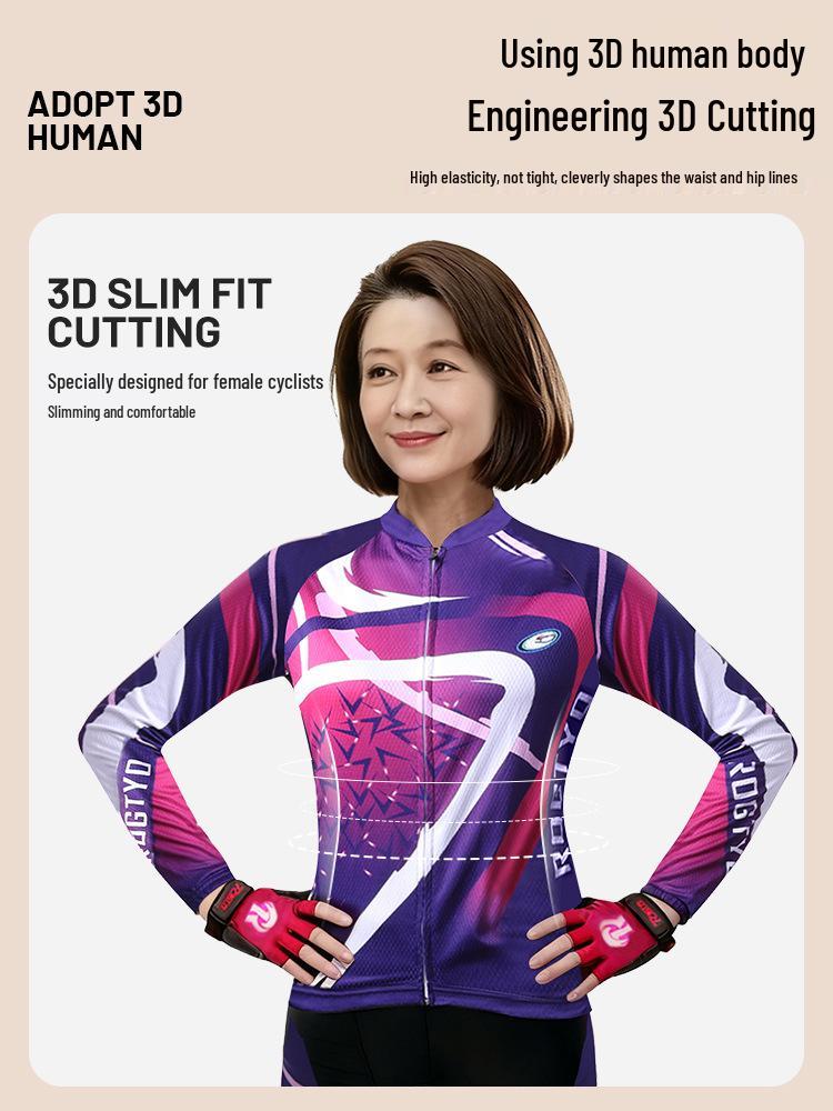 Mid-Aged Women's Thick Fleece Cycling Suit - Slim-Fit Mountain & Road Bike Gear