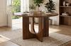 Round Dining Table, 120 x 120 cm, Suitable for 4-6 People, Classic Design, Scandinavian-Minimalist Style, Walnut Wood Color (without chair)