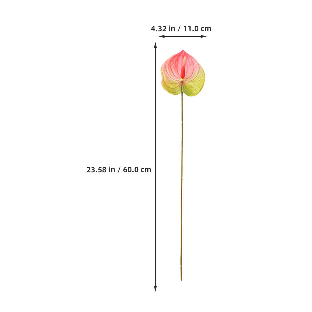 

6Pcs Artificial Anthurium Flower Bouquet Lifelike Plastic Stem Decor for Wedding Party Bedroom Living Room Photo Prop розовый