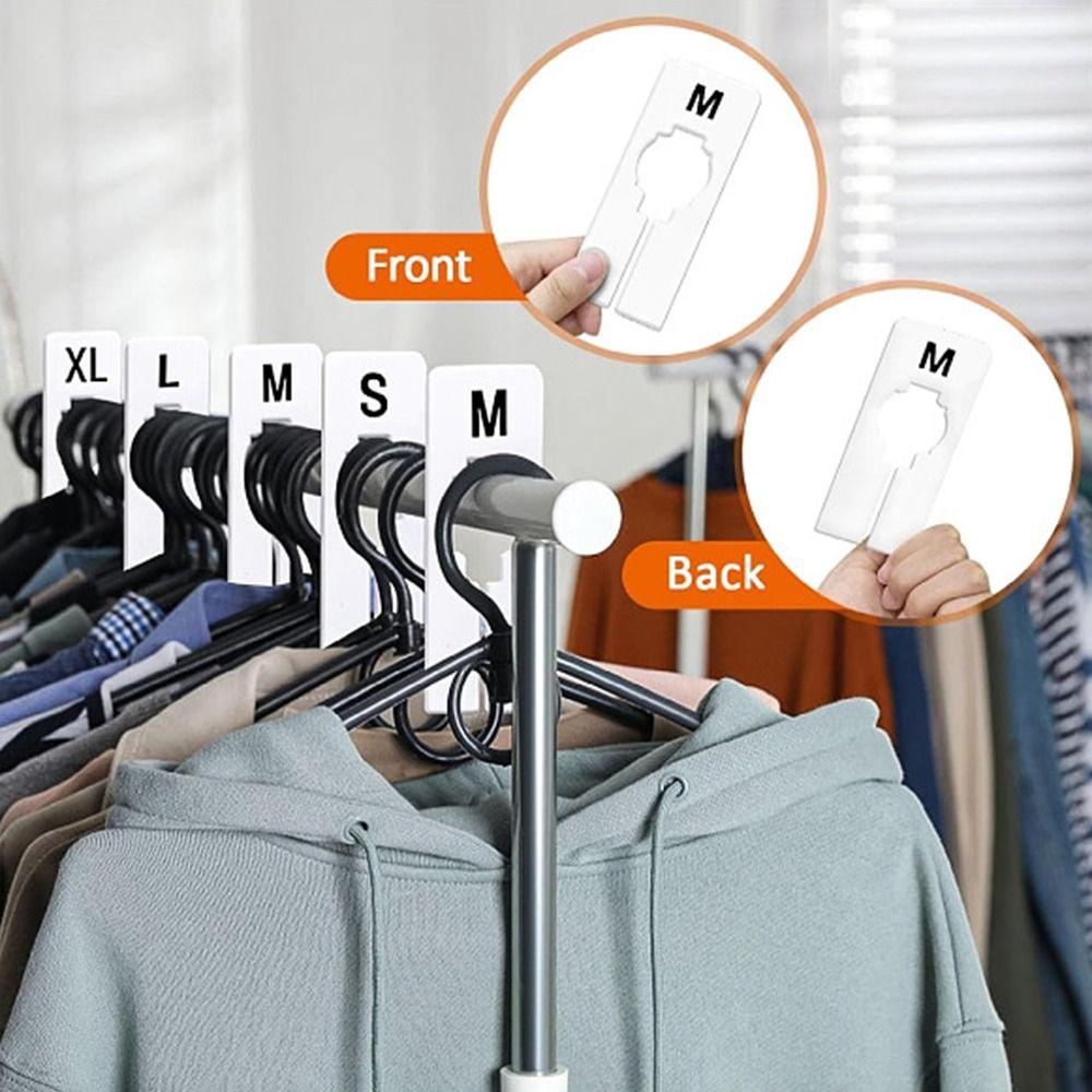 8Pcs Round/Square Closet Hanger Dividers Garment Tags Clothing Size Marking Ring  Home