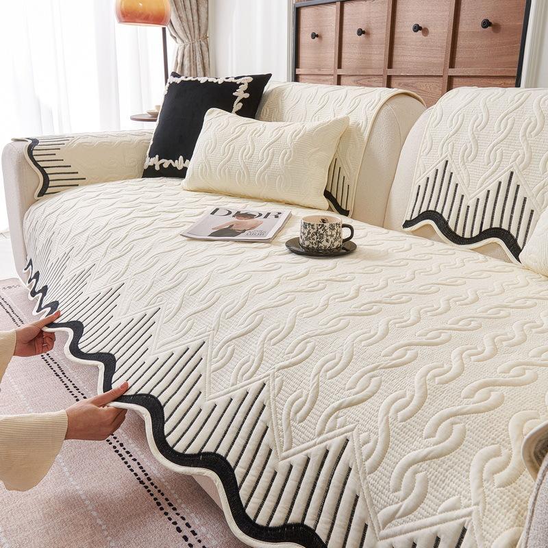 Cream Wind Sofa Cushion  New Four-Season Universal Non-Slip Seat Cushion Light Luxury High-End Leather Sofa Cover Towel