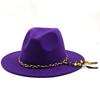European and American women's new colorful rope jazz hat, big brim fashion flat hat, autumn and winter British style men's woolen top hat tide