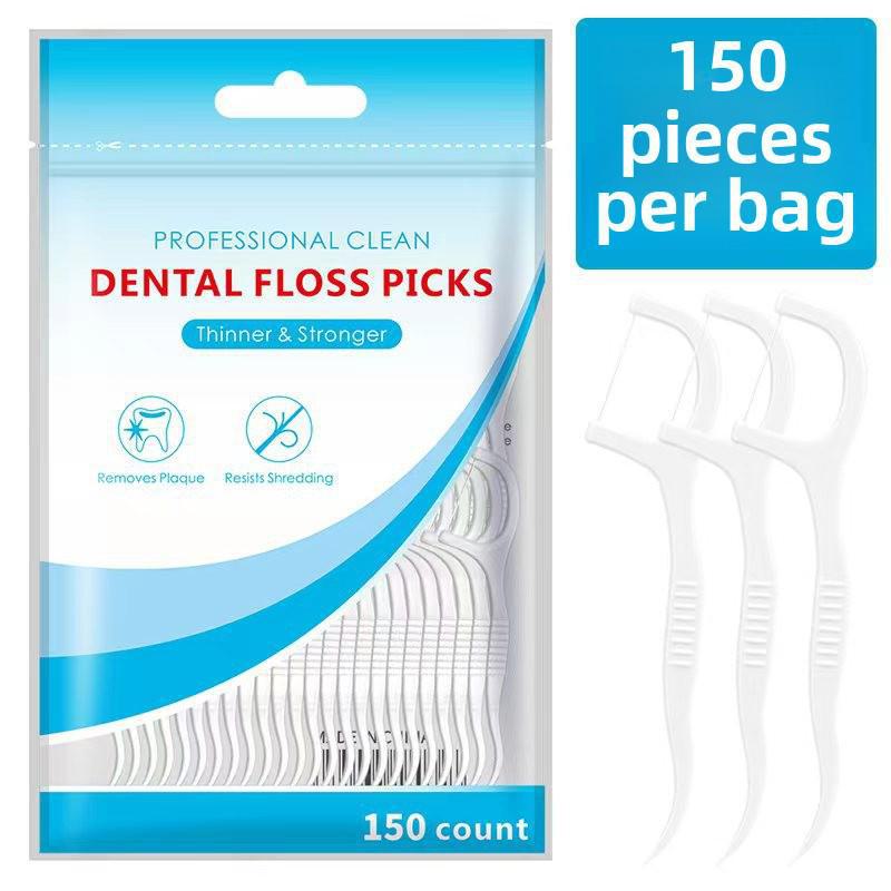 50-Piece Disposable Polymer Dental Floss Sticks Toothpick Box