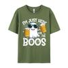 I Im Just Here For The Boos Funny Halloween Ghost Personalized Autumn Pure Cotton Tops & Tees Crazy T Shirts