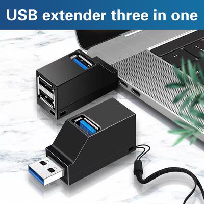 מתאם מפצל USB 3.0 במהירות גבוהה, מאריך, קופסת מפצל מיני 3 יציאות להעברת נתונים, תחנת עגינה מפצל USB לחלקי מחשב נייד