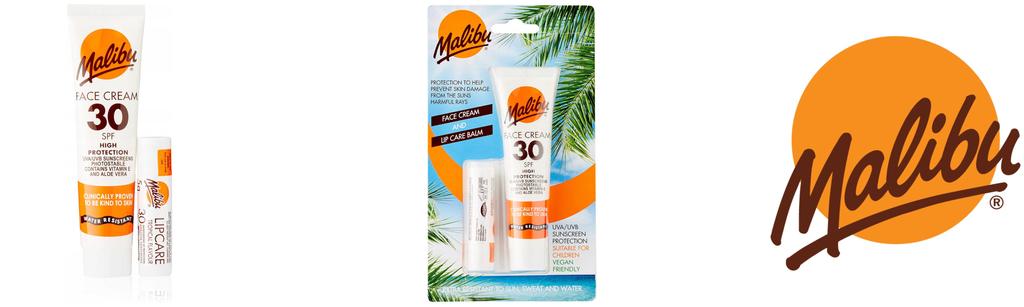 Malibu Ansiktskräm SPF30 + Läppstift SPF30 Set