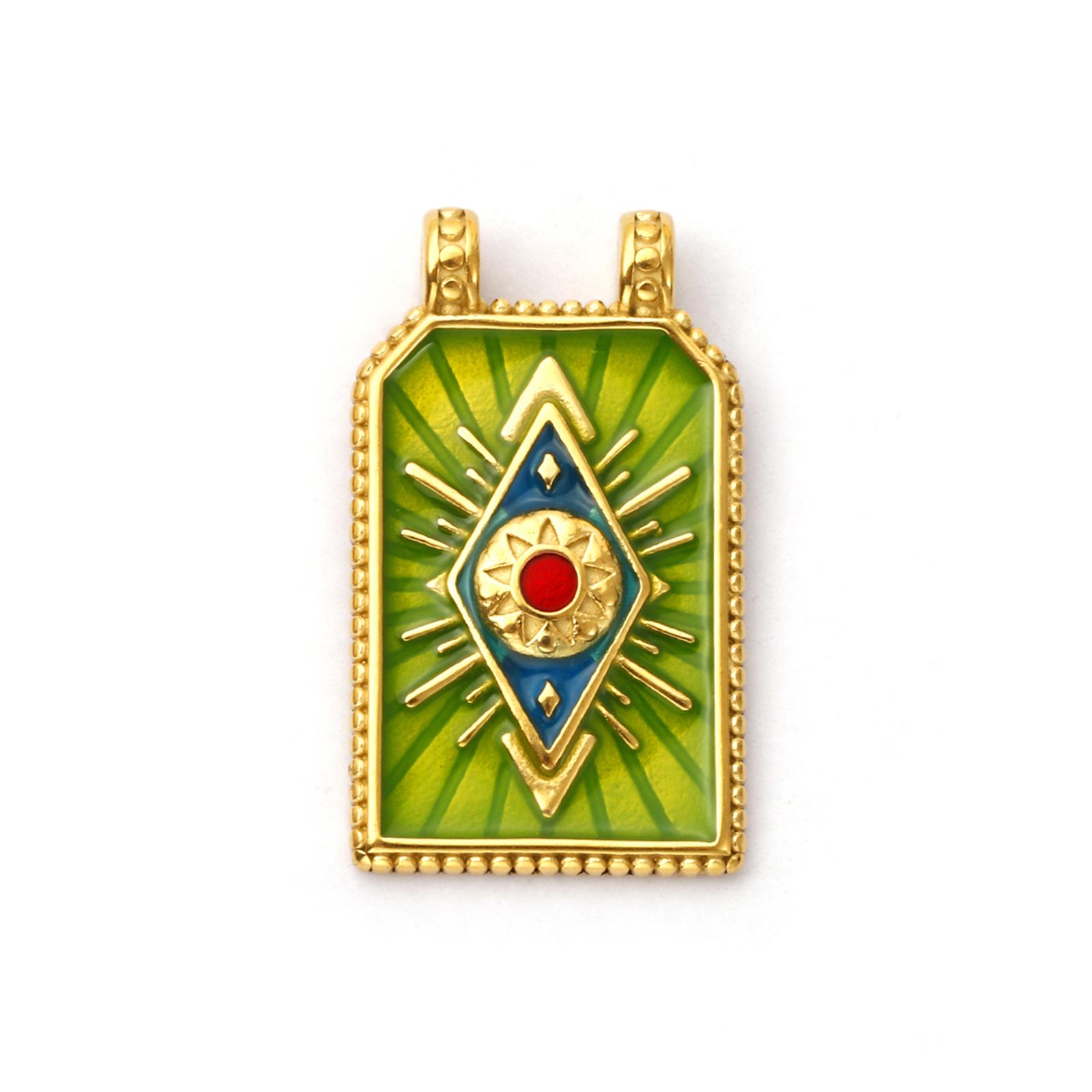 

1 Piece 304 Stainless Steel Charms 18K Real Gold Plated Enamel Hexagon Fish Evil Eye Pendant For DIY Necklace Jewelry Making