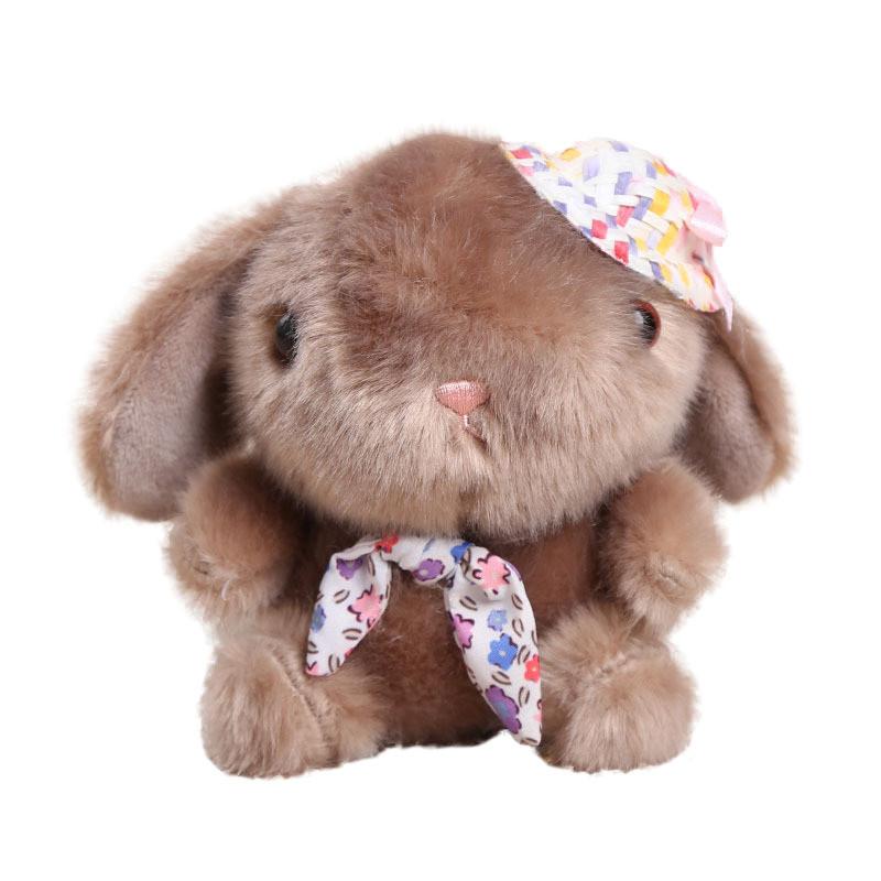 Animal Plush Keyring With Flower Hat And Bow For Kids And Teens Gift