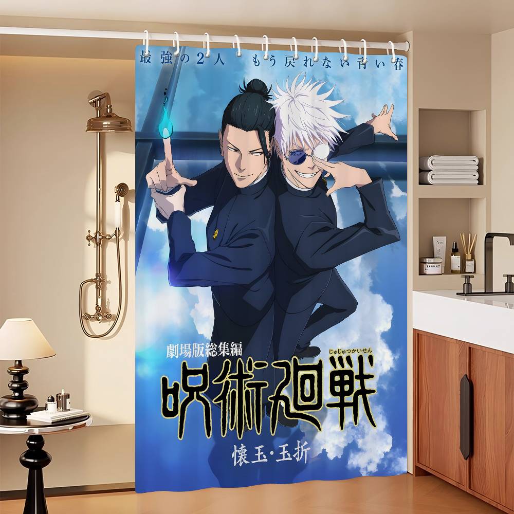 J-Jujutsues Japan Anime K-Kaisenes Waterproof Fabric Shower Curtain Bathroom Decoration Curtain Home Shower Curtain