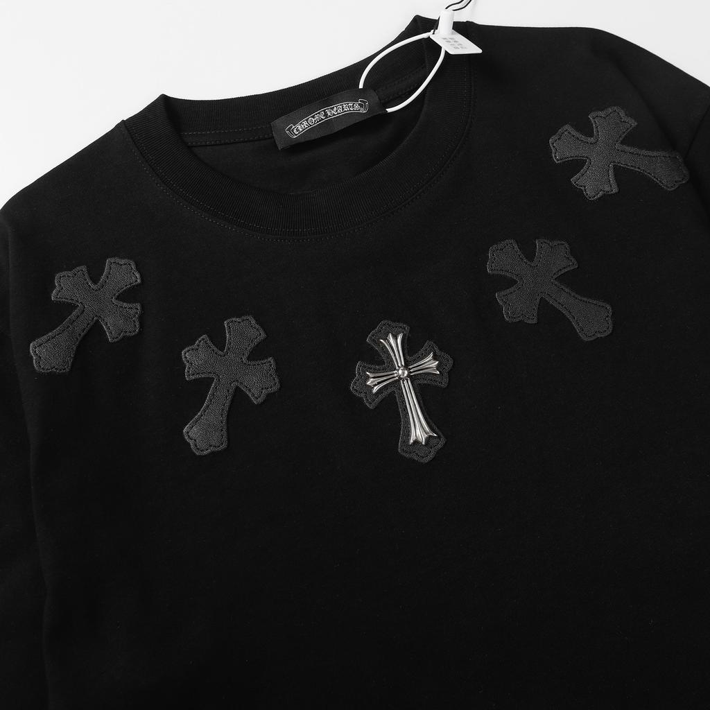 9989 CHROME HEARTS 2025 Summer New High Quality Cotton Round Neck Loose Large Size Men's and Women's T-shirt Couple T-shirt
