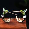 Stylish Hummingbird Enamel Earrings Sturdy Alloy Fashion Accessories for Daily Wear Trendy Women Outfits Daily Use