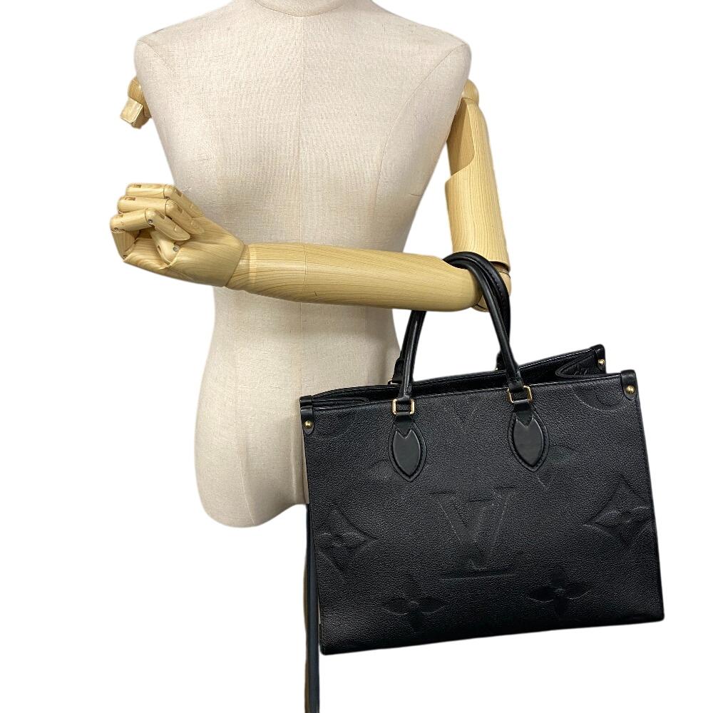 LOUIS VUITTON M45595 Tote Monogram Ann Platt leather On the Go MM Handbag black leather Women Used