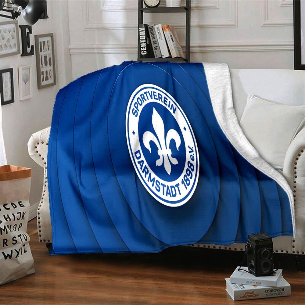 Sport Darmstadt Flannel Blanket, Soft Polyester, Modern Design, All-Season for Camping, Travel, Gifts for Holidays or Birthdays