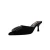 Fashion Mules For Women 2025 Shoes Ladies' Slippers Loafers Glitter Slides Cover Toe Pantofle Summer Heels Jelly Soft New Crystal High