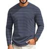 T-shirt casual a manica lunga raglan da uomo con girocollo, per l'uso quotidiano