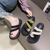 Slippers women's 2025 new summer outer wear cover toe sandals fashion thick sole height increase versatile casual cool slippers