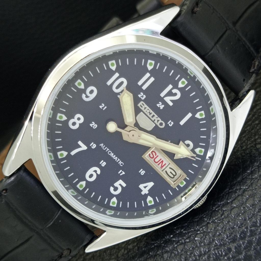 

VINTAGE REFURBISHED SEIKO 5 AUTOMATIC 6309A JAPAN MENS BLUE DIAL WATCH a441653-1 Sk-a441653