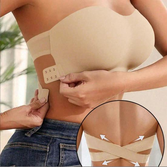 Women's European & American Style Seamless One-Shoulder Strapless Bandeau - Anti-Exposure, Thin, Large Size