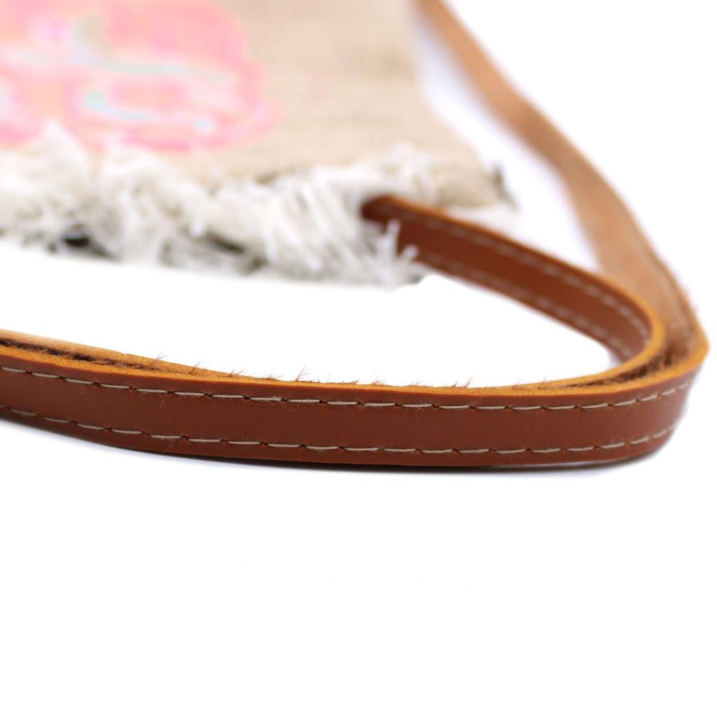 Jute Fringe Bag - Dream Catcher Print