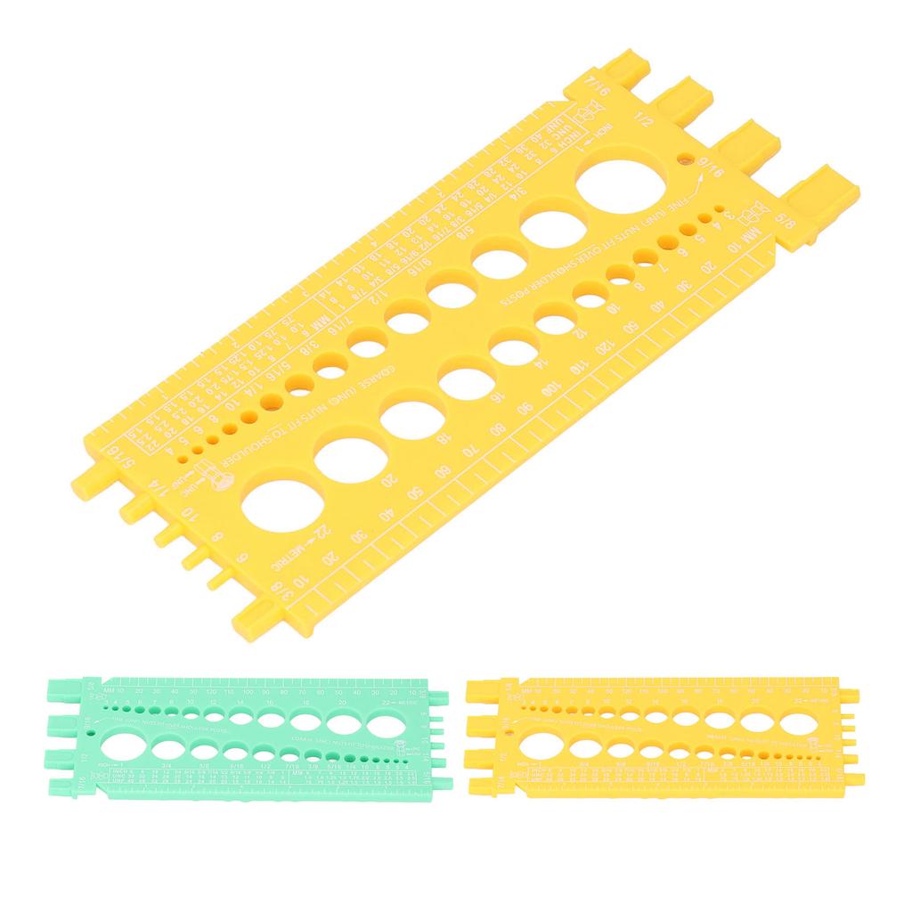 Bolt Measuring Tool Plastic Integrated Portable Inch and Millimeter Scale Nut Bolt Thread Gauge