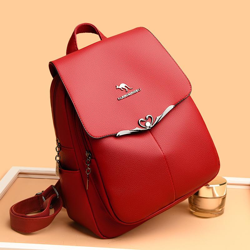 Dámský cestovní batoh Kožená perlová školní taška