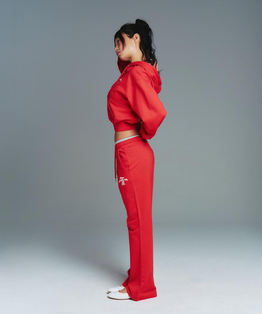 AMES-WORLDWIDE Classic Slim Boot Cut Sweat Pants Red