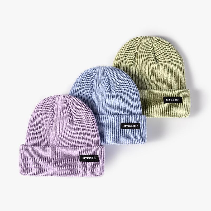 Alphabet Cloth Melon Fur Hat Women's Autumn and Winter Warm Knitted Cold Hat Men's Versatile Hot Hat