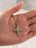 A zircon cross pendant necklace, a gift for friends, girlfriends, Christmas, Thanksgiving, Valentine's Day
