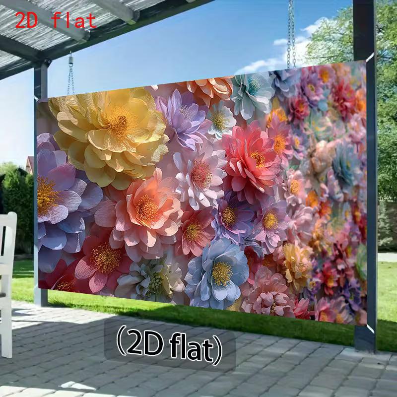 2D Flat Colorful Peony Flower Party Photo Background