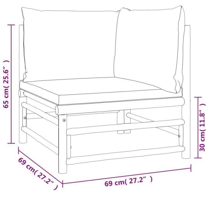 VidaXL Salon de jardin 7 pcs avec coussins vert bambou 3155157