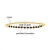 Vlen Naturalny Czarny Spinel Bransoletka Pozłacana Minimalistyczna Stackable Bangle dla Kobiet Dziewczyn Delikatna Biżuteria Prezent