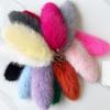 25cm Faux Fox Fur Tail Pendant Keychain for Bags & Accessories