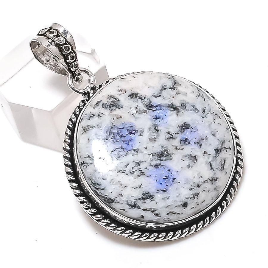 

K2 Blue Azurite Gemstone 925 Sterling Silver Jewelry Pendant 1.85