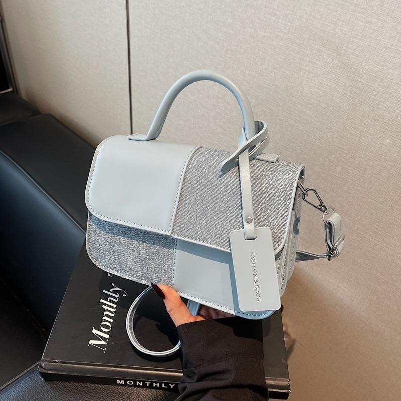 Contrasting Color Retro Small Bag Women's Fashion New Portable Small Square Bag High Texture Personalized Commuter Messenger Bag