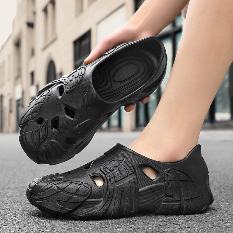 

Summer Men s Sandals New Men Clogs Beach Slippers Men Outdoor Casual Shoes Men Sandals Male Water Shoes Big Size 45 41-42 чёрный