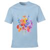 Colorful Wildflowers Watercolor Floral Bouquet Botanical Art Unisex Summer Washed Tee Loose Distressed Top