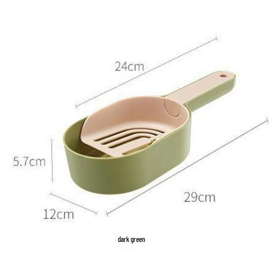

Newcomer Discount - Multifunctional Color Block Tofu Strip Cat Litter Scoop and Pan 29x12cm