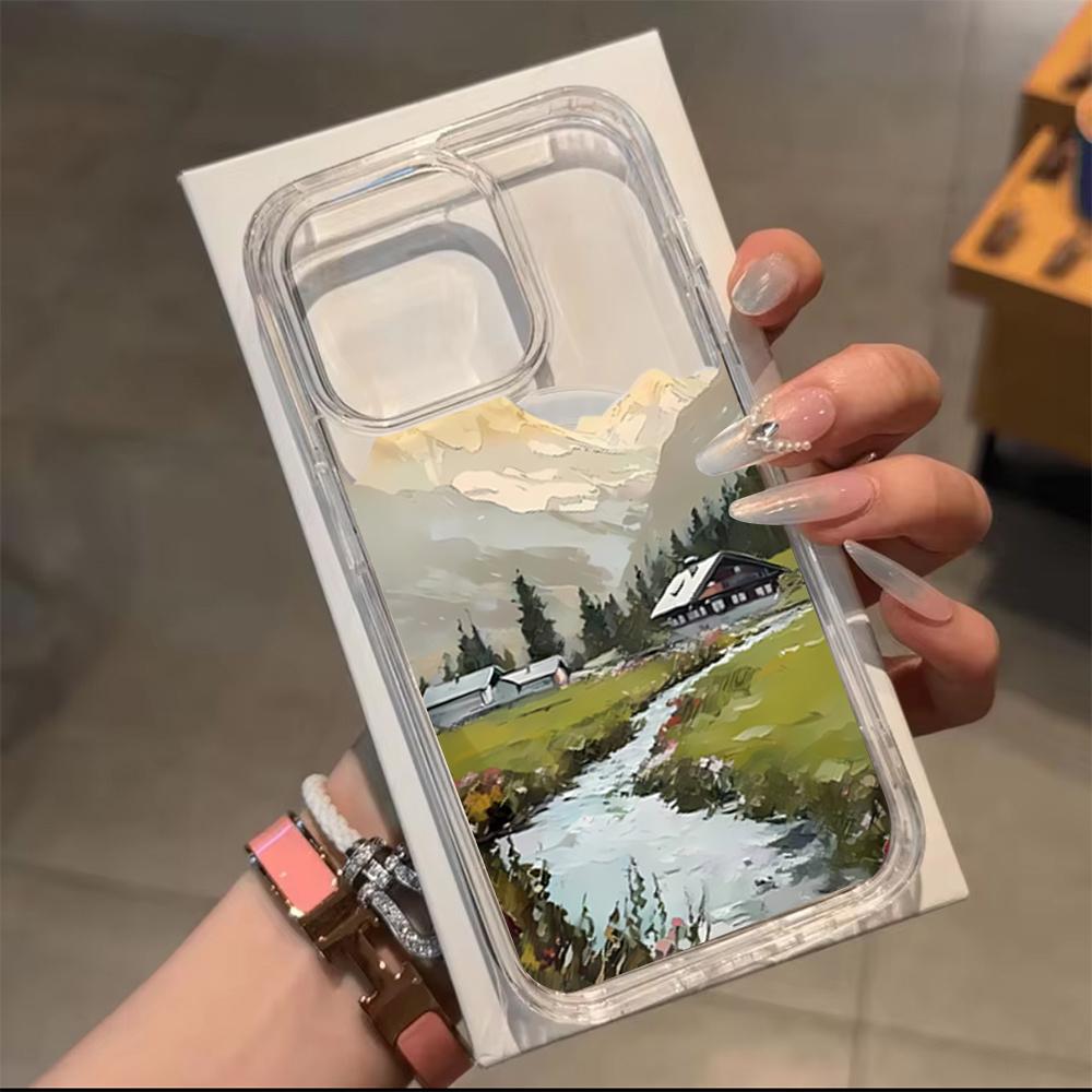 Beautiful Village At The Foot Of The Mountain Phone Case For IPhone 17e 17 Pro Max 16 15 14 13 12 11 Plus Shockproof Ins Cover
