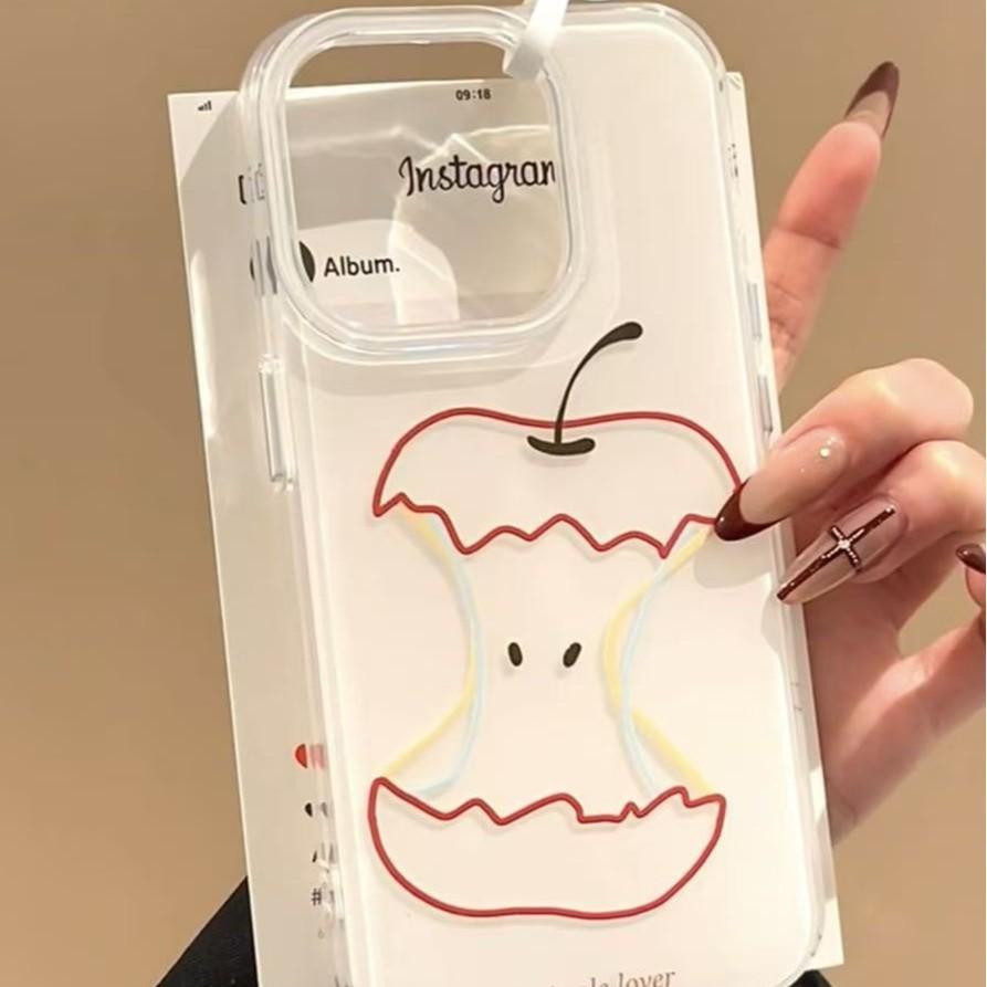 Cute Apple Core Compatible with iPhone 16 Pro Max Case 11 Compatible with Apple 14 Anime iPhone XR/X Apple11