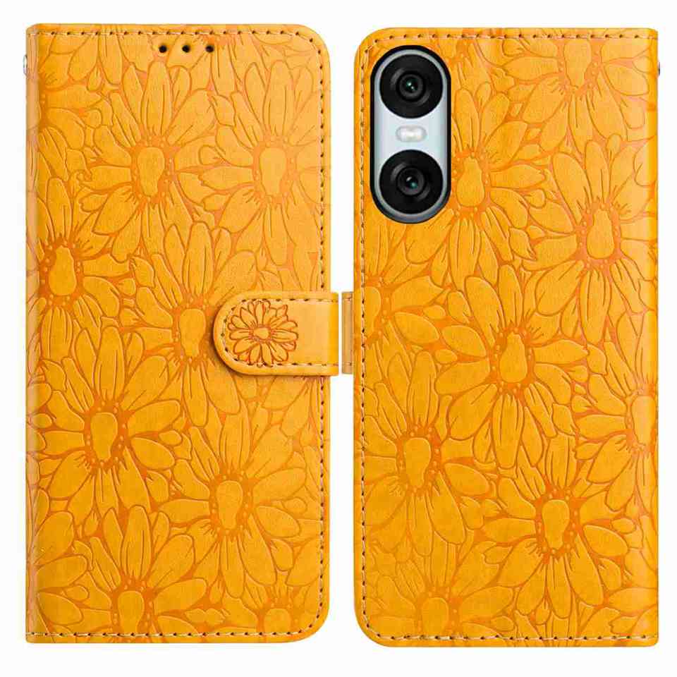 Custodia a libro con margherite in rilievo a 10 colori per Blackview A85/A53 Pro/A53. ZTE Blade A52 lite,Axon 40 Pro,A52,V50 Smart,A34. Sony Xperia 1V, Xperia 10V...
