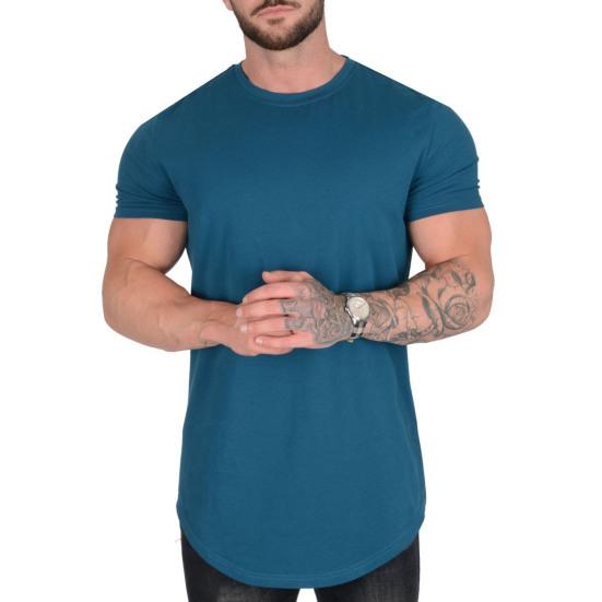 Męska Koszulka Top Okrągły Dekolt Krótki Rękaw Jednolity Kolor Design Miękka Oddychająca Regularny Krój Casualowa Sportowa Koszulka do Fitnessu do Codziennego Noszenia