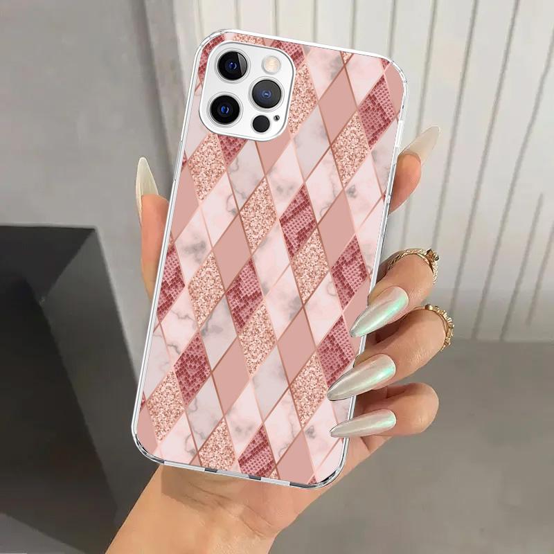 Beautiful Rose Bling Picture Phone Case for Iphone 17 Air 16 15 Plus 14 13 Mini 12 11 Pro Max 16E 7 8 SE 2020 Soft Funda Print S
